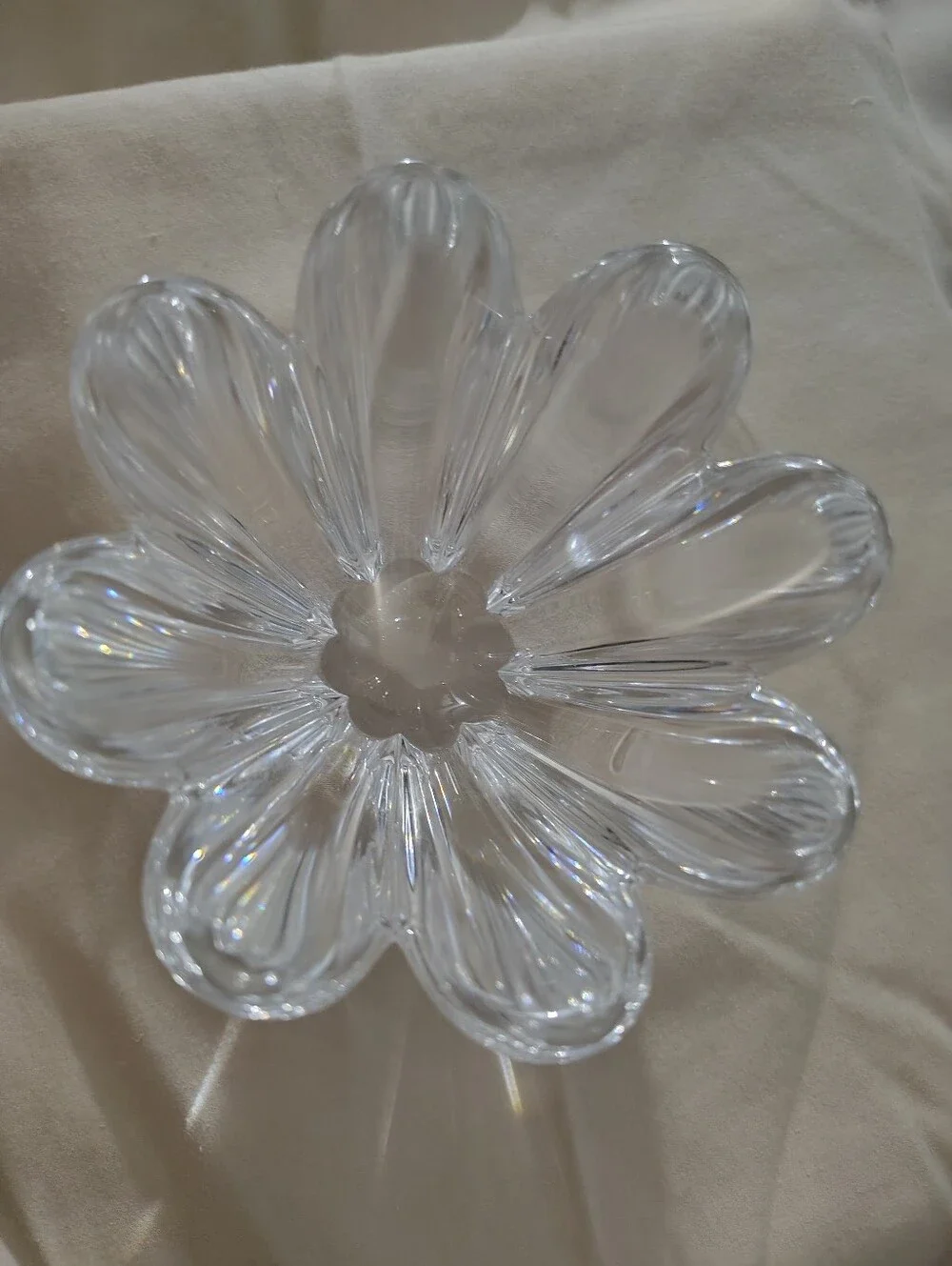 Orrefors swean Mayflower Art Crytal Signed Daisy Candy Bowl Vase